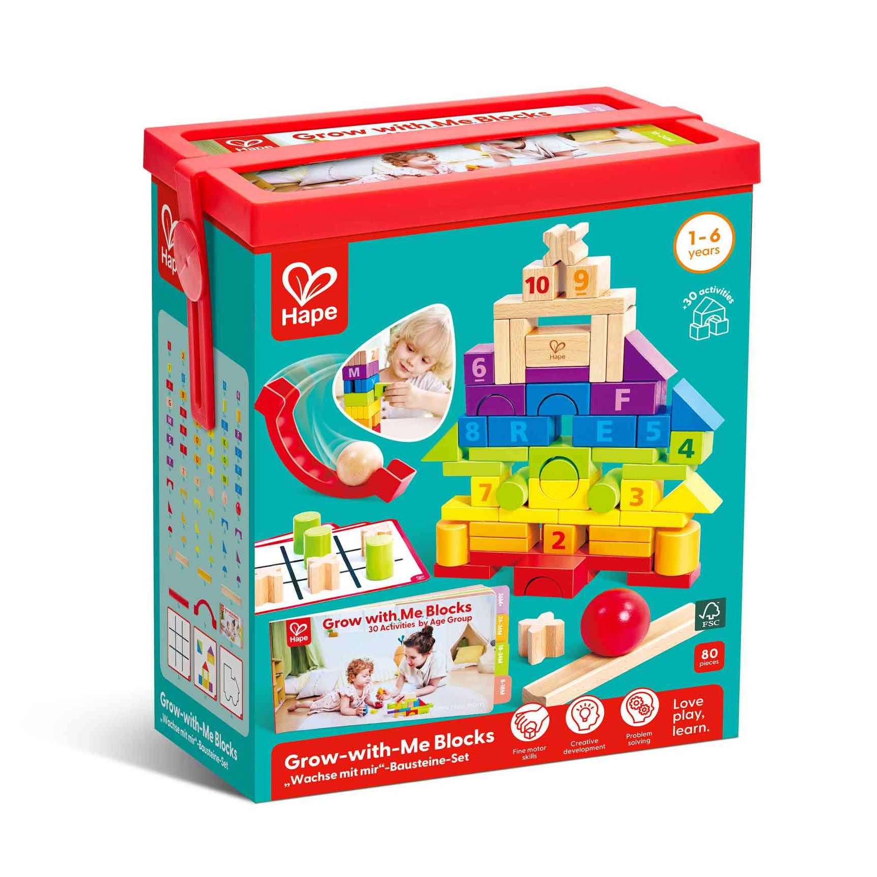 Blocs évolutifs Grow with Me Hape - 80 pièces