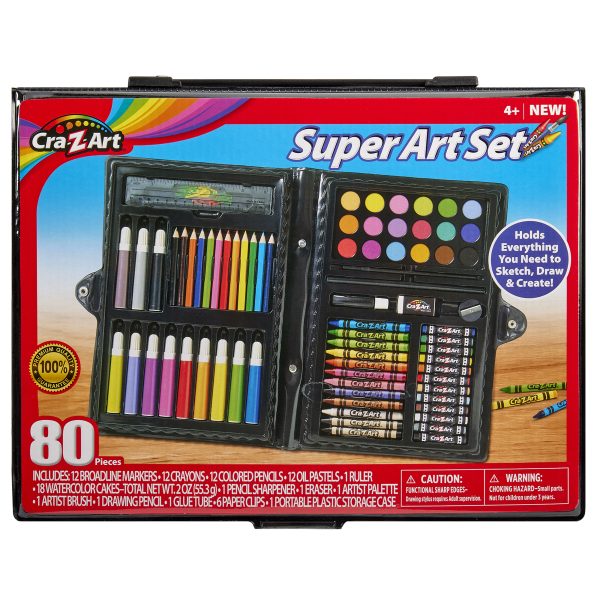 Coffret de dessin et coloriage 80 pièces - Malette d'art complète