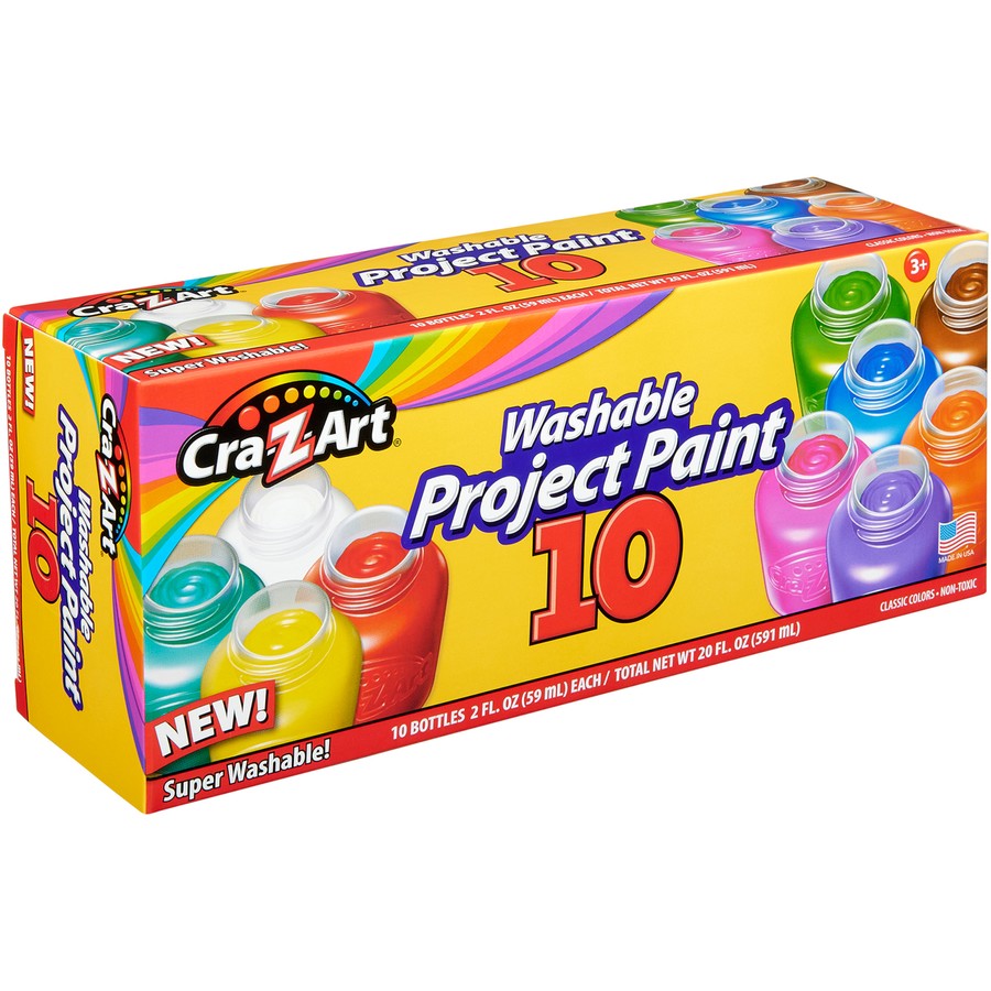 Set de 10 peintures lavables pour enfants - Pots avec pinceau