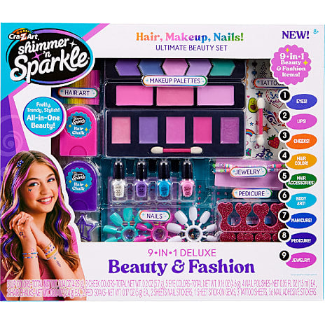 Coffret beauté 9 en 1 - Yeux, lèvres, ongles et cheveux