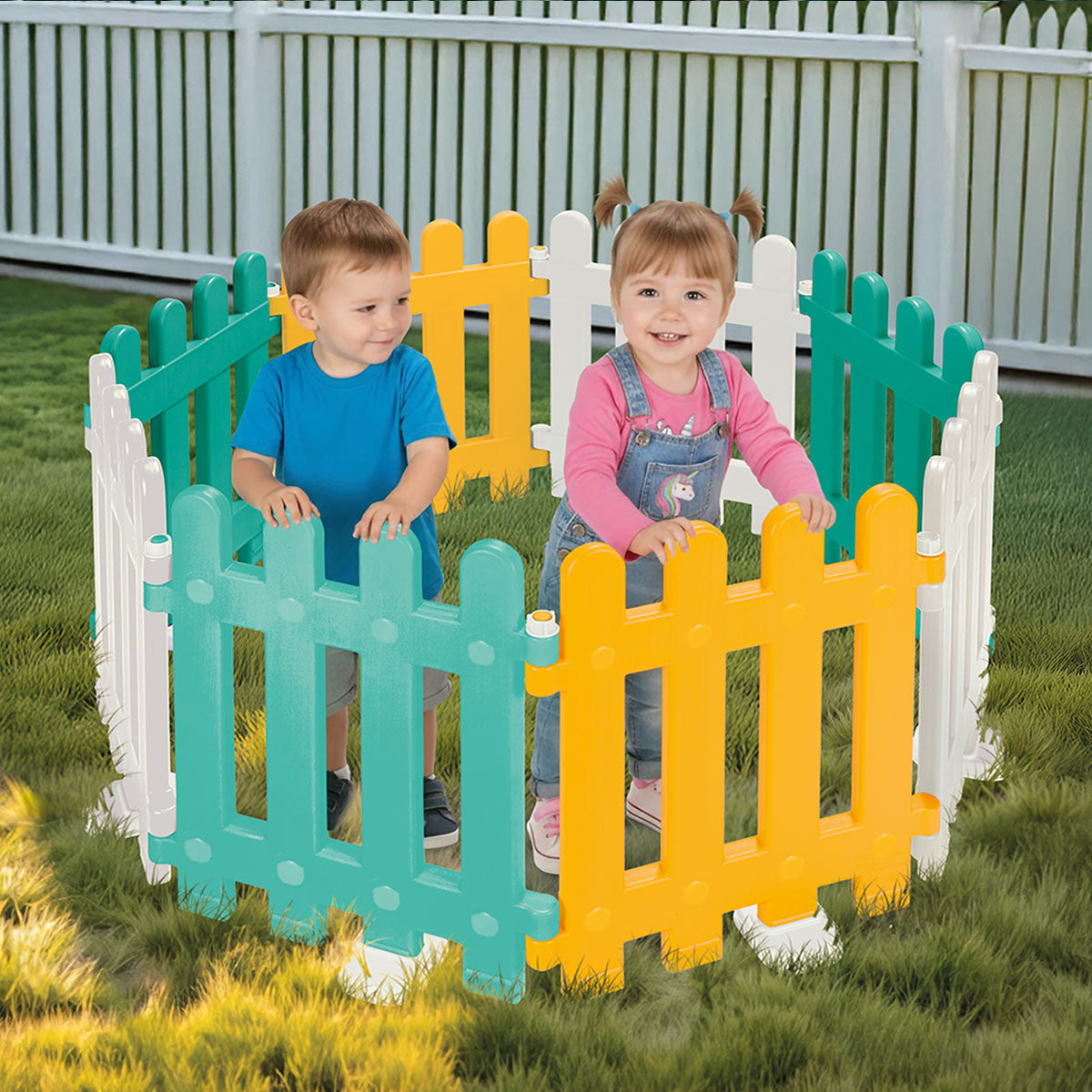 Barrière de Jeu Dolu Fence – Parc Modulable Intérieur et Extérieur, 6 Mois et Plus