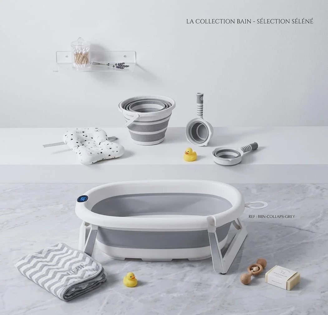 Kit Baignoire Pliable et Portable 4 en 1 avec Thermomètre Intégré
