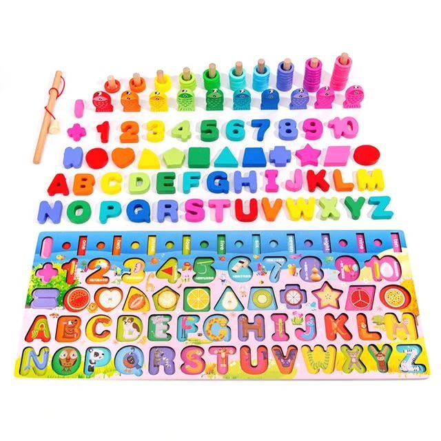 Planche pédagogique en bois Montessori 7 en 1 – 135 pièces