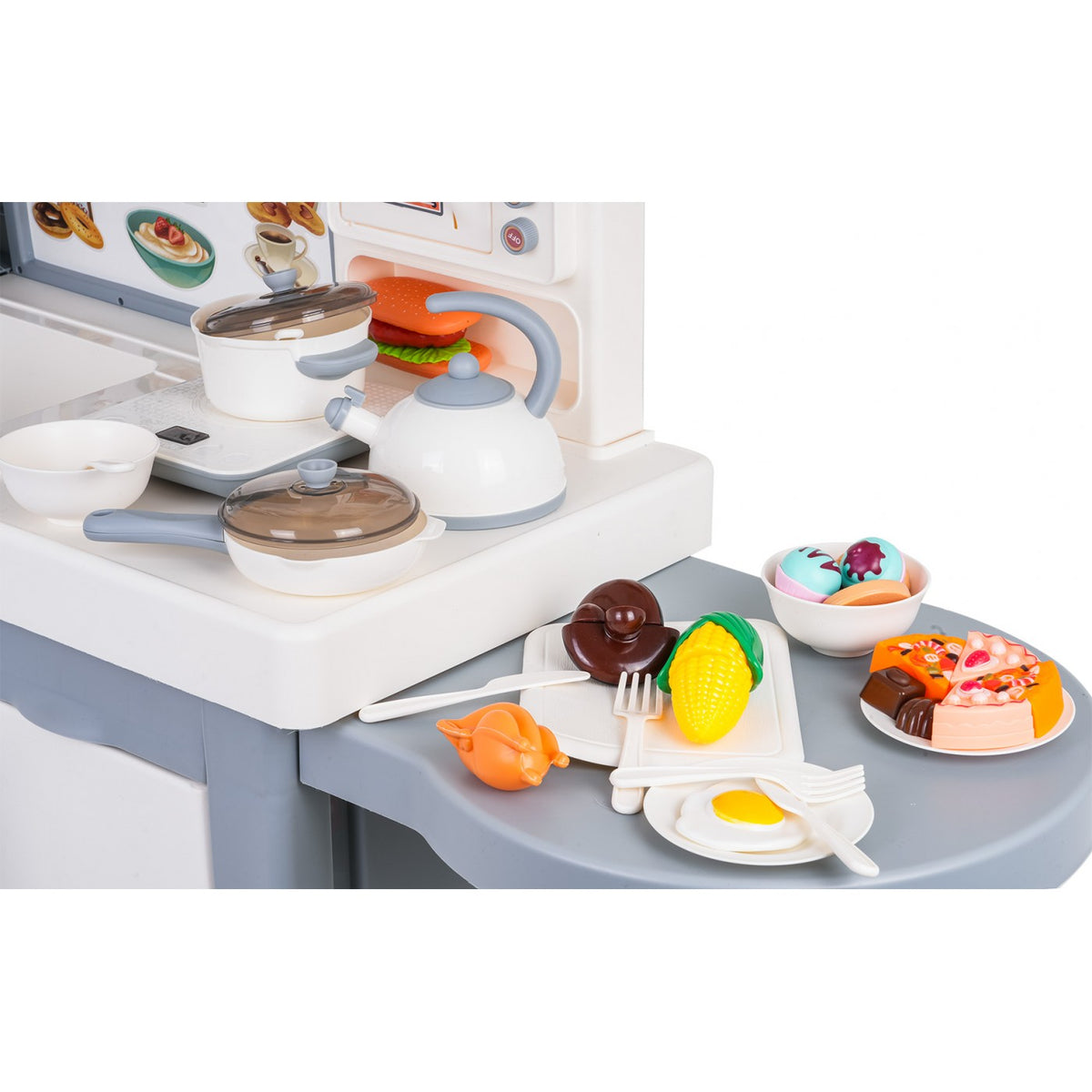 Grande Cuisine Interactive pour Enfants – Gris & Blanc
