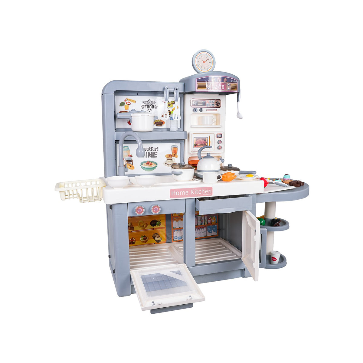 Grande Cuisine Interactive pour Enfants – Gris & Blanc
