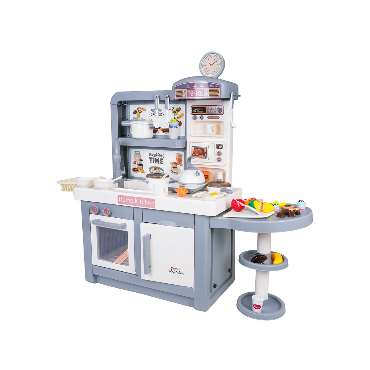Grande Cuisine Interactive pour Enfants – Gris & Blanc