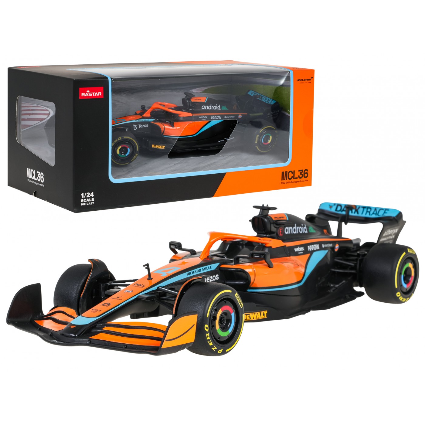 Voiture radiocommandée McLaren F1 MCL36 Orange 1:12 - Voiture de Formule 1 - Rastar