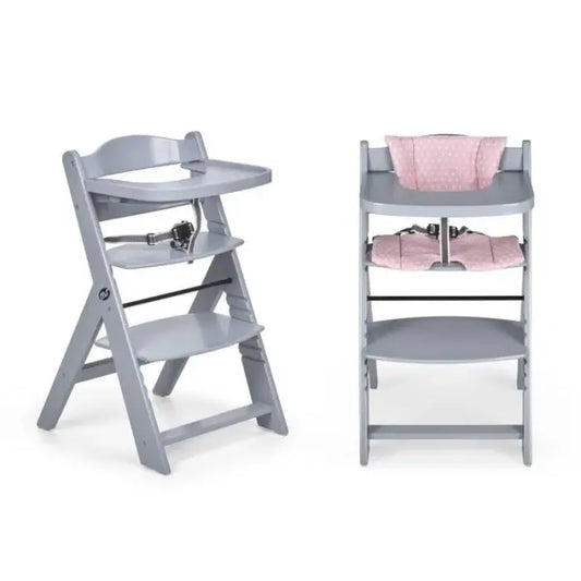 MS Innovaciones Chaise haute évolutive en bois de 6 à 10ans - Gris