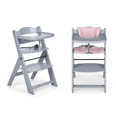 MS Innovaciones Chaise haute évolutive en bois de 6 à 10ans - Gris
