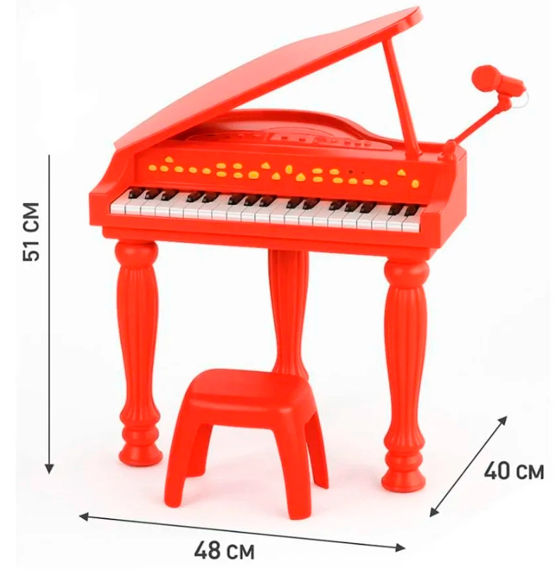 Piano à Queue Classique Rouge avec Tabouret