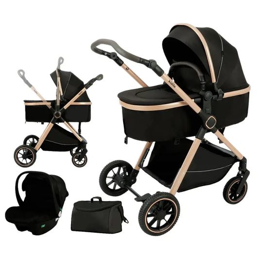 Poussette pour bébé Kidilo 3 en 1 avec siège auto