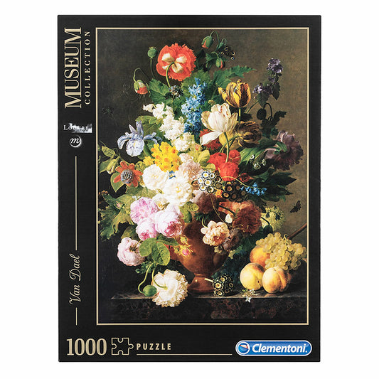 Puzzle Clementoni – Jan Frans Van Dael « Vase de fleurs, raisins et pêches » (1000 pièces)
