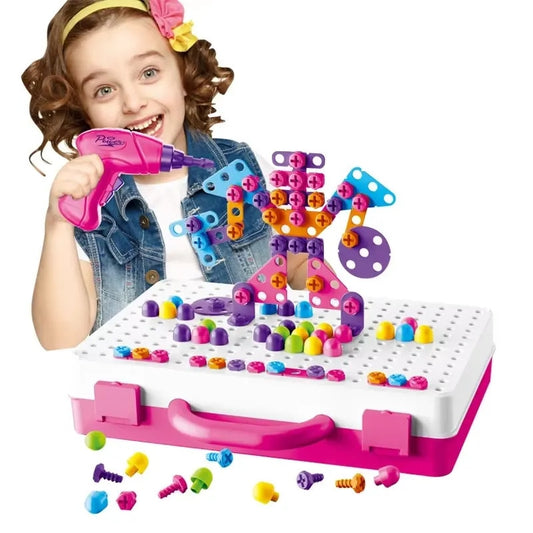 Magic Panel Rose – Puzzle à Visser 249 Pièces avec Mallette
