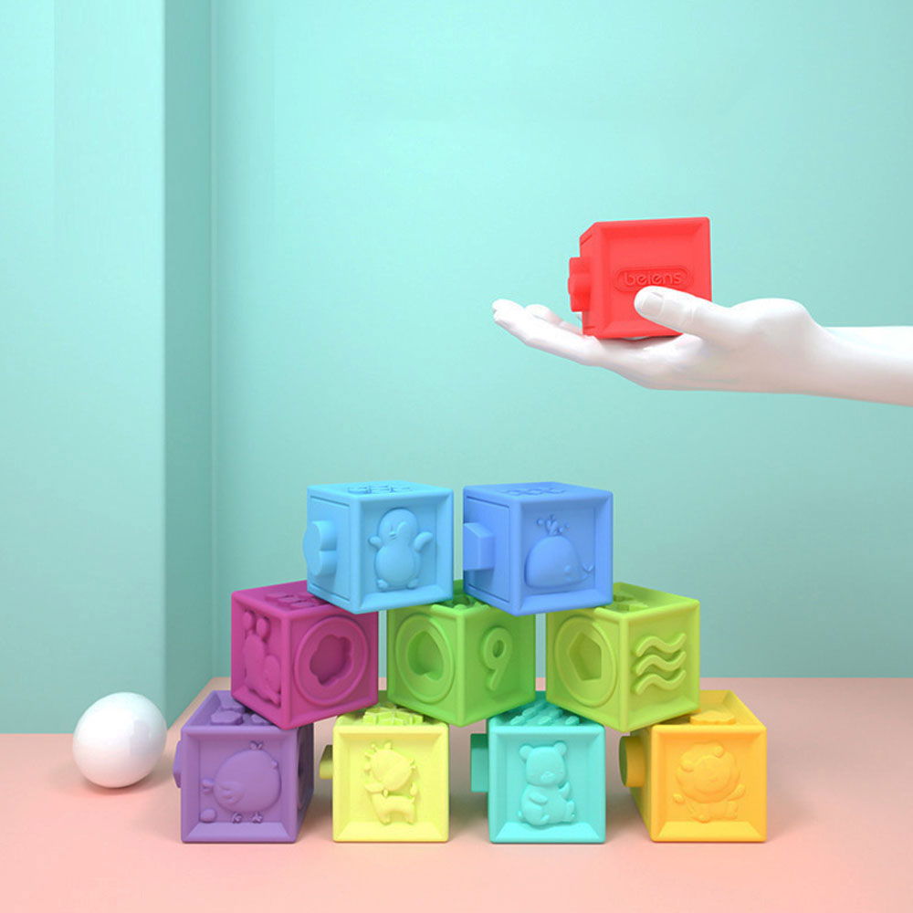 Ensemble de 12 Cubes Sensoriels Bébé – Huanger Textured Blocks