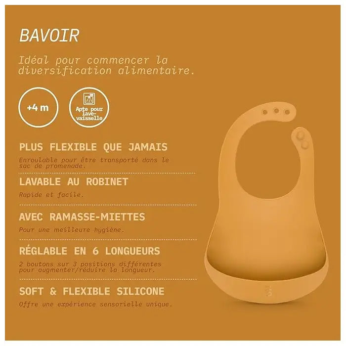 Suavinex Lot de 2 Bavoirs Silicone Imperméables et Ajustables avec Poche 4m+ Vert