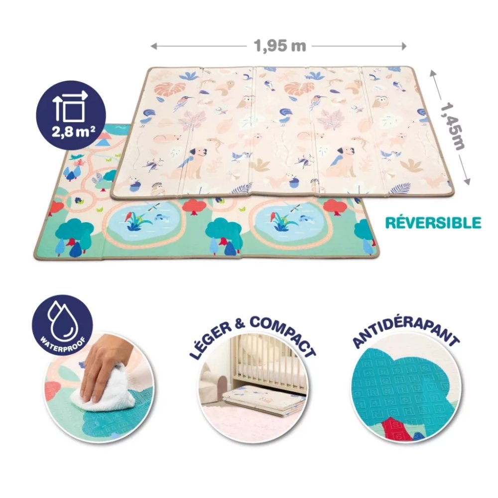 LUDI – Tapis Pliable Réversible pour Enfants