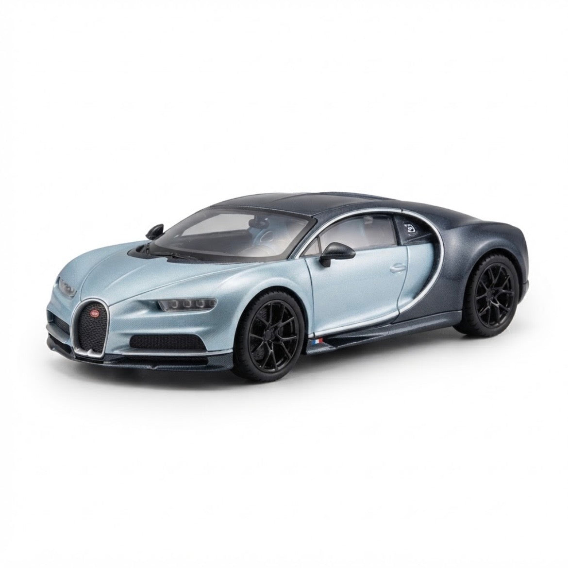 Modèle réduit Bugatti Chiron bleu argent - Échelle 1:24