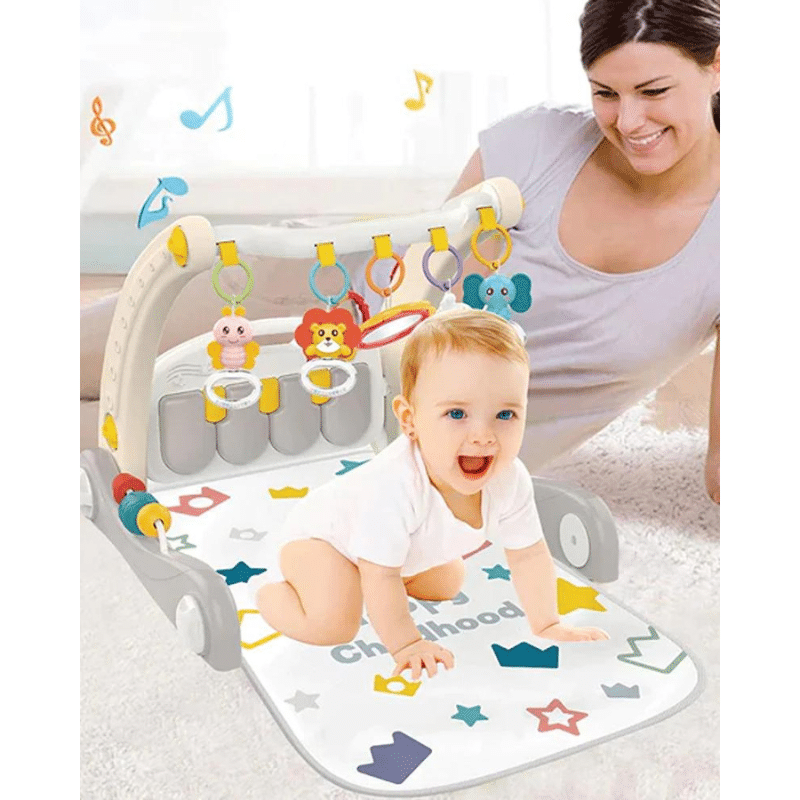 Tapis d’éveil avec piano & trotteur 2 en 1 Beige - Huanger