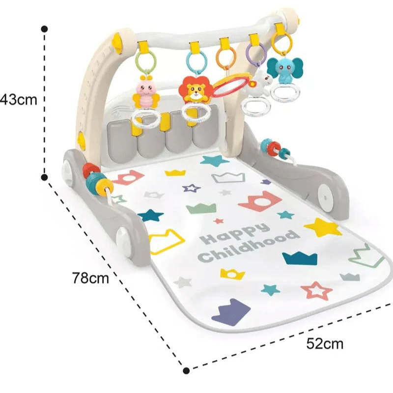 Tapis d’éveil avec piano & trotteur 2 en 1 Beige - Huanger