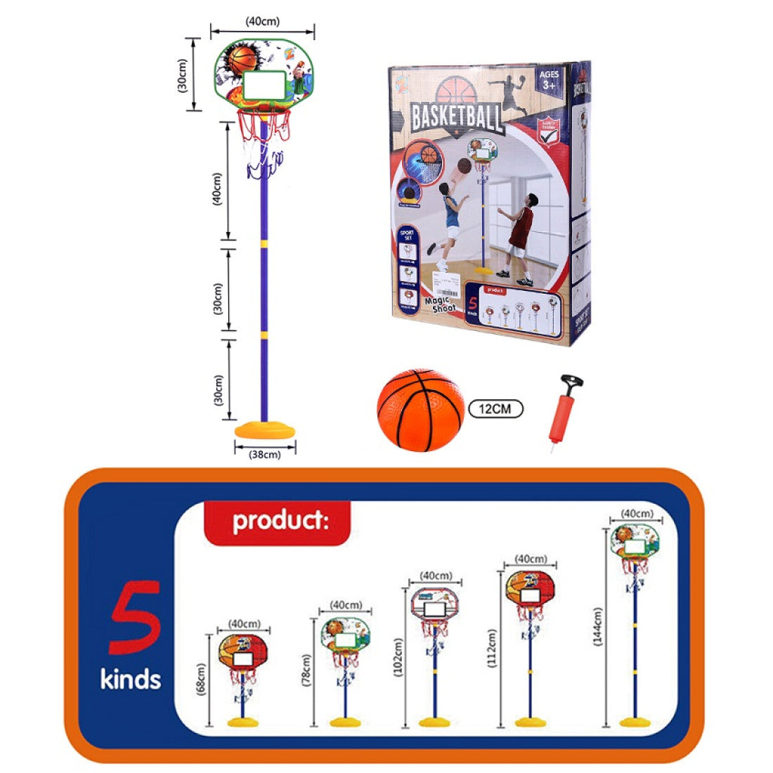 Panier de Basketball Réglable pour Enfant